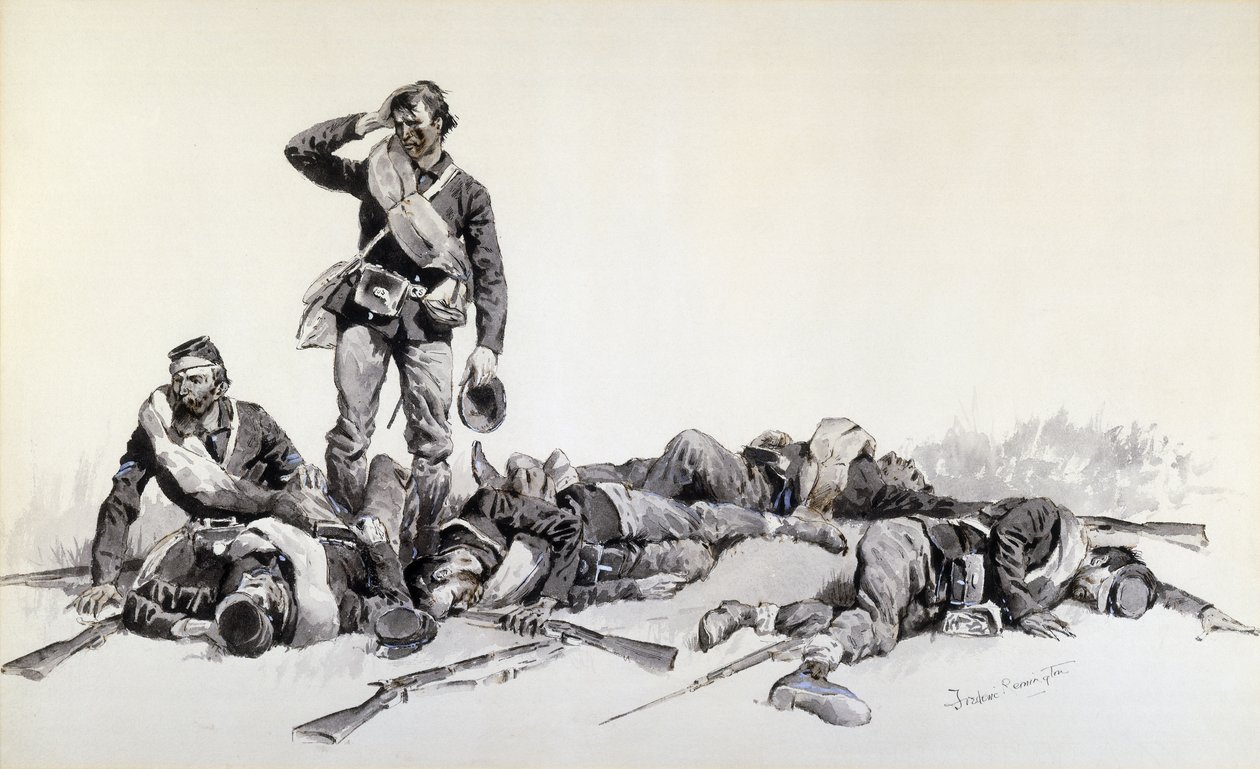 A Csata után alkotó: Frederic Remington