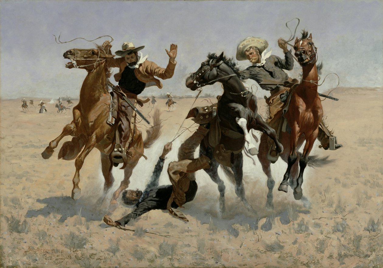 Egy bajtárs segítése (Minden műtéten túl) 1889-90 (olaj, vászon) alkotó: Frederic Remington