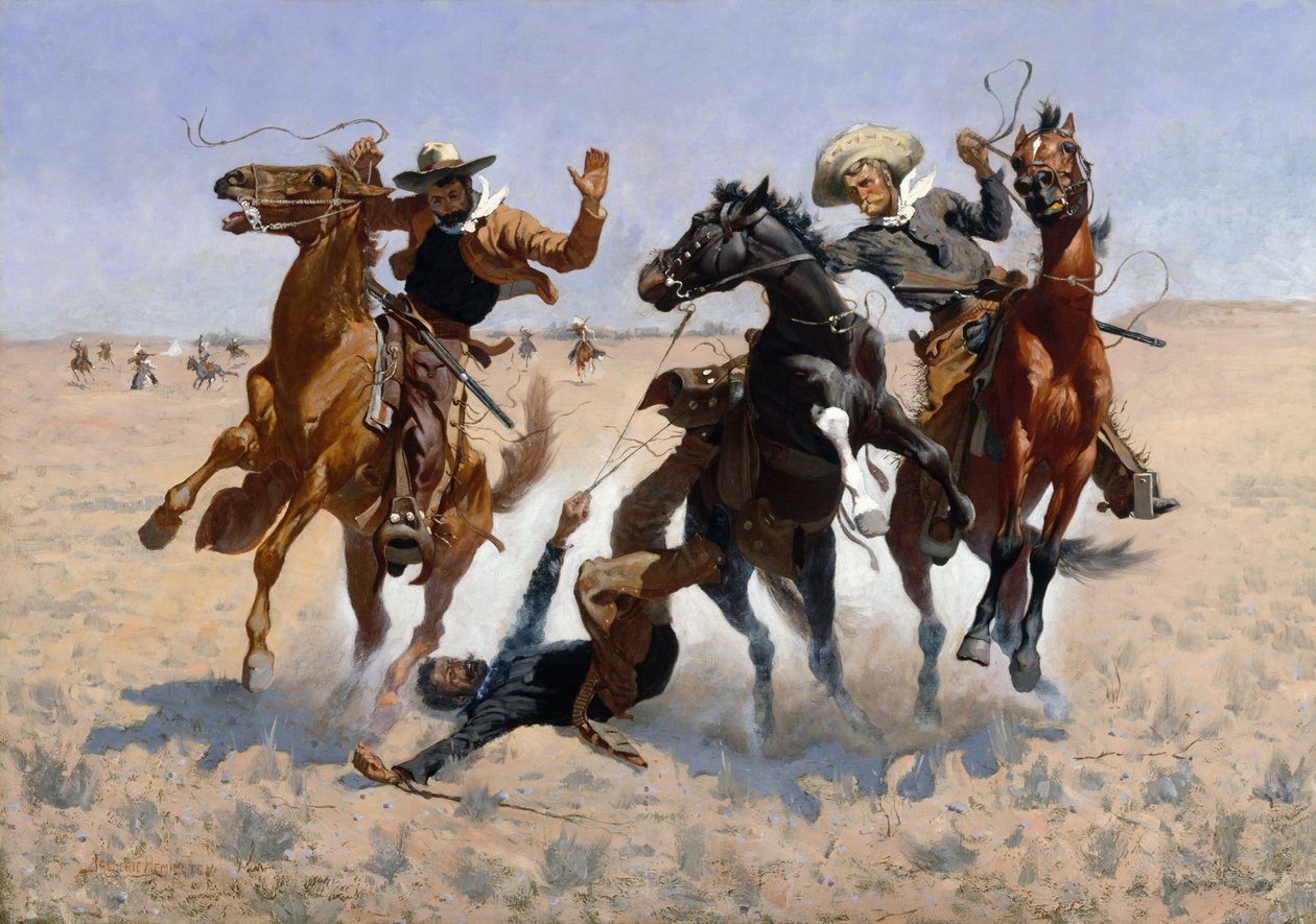 Segítség egy elvtársnak, 1890 körül (olaj, vászon) alkotó: Frederic Remington