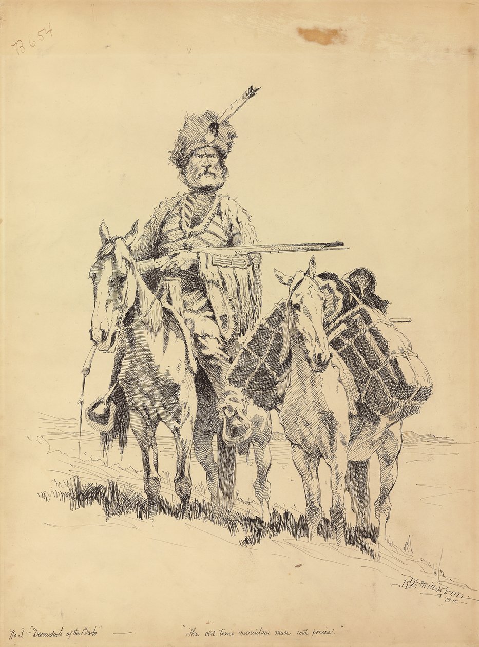 Egy régi idők hegyi embere póniival, 1888 alkotó: Frederic Remington