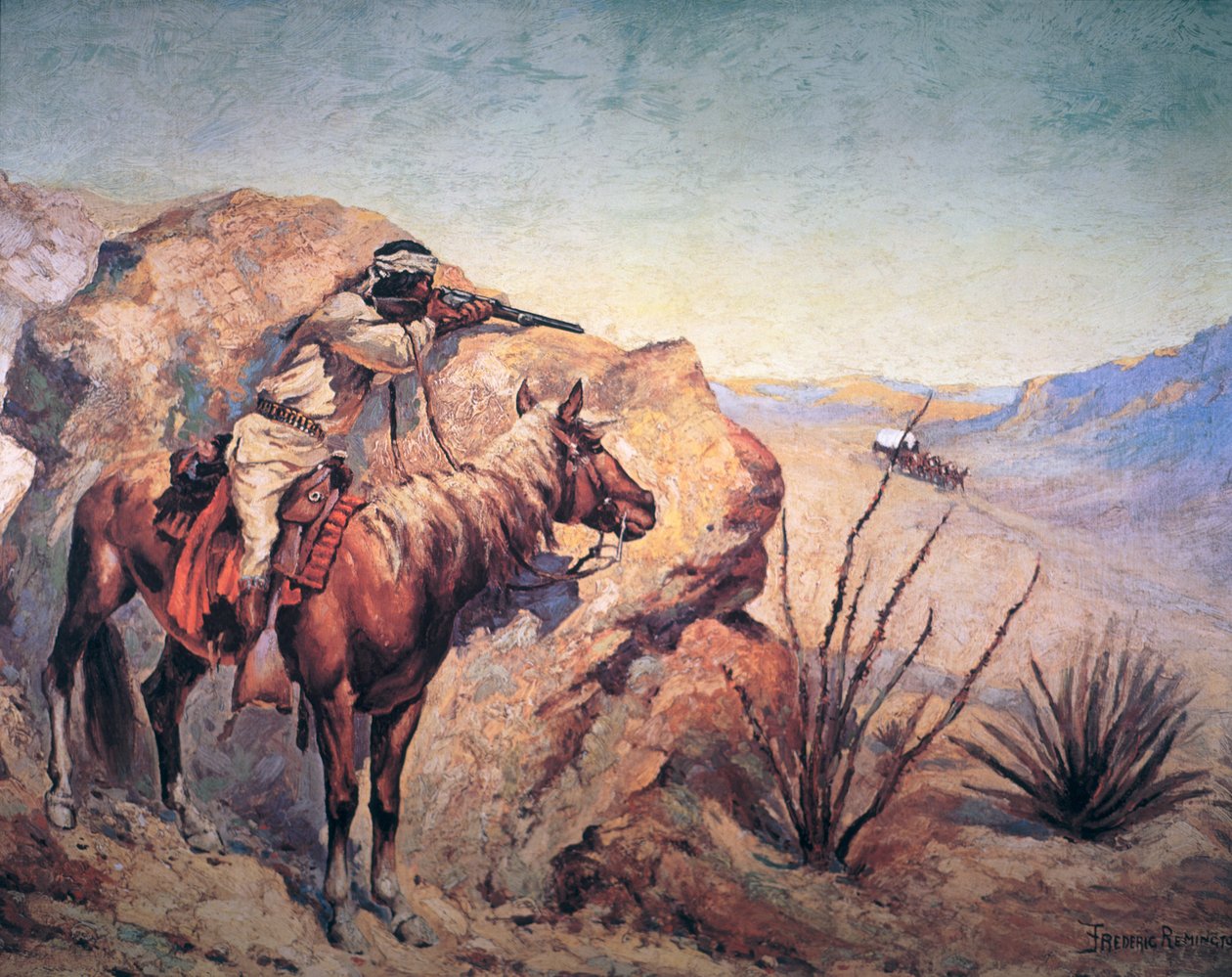 Apache Ambush (olaj, vászon) alkotó: Frederic Remington