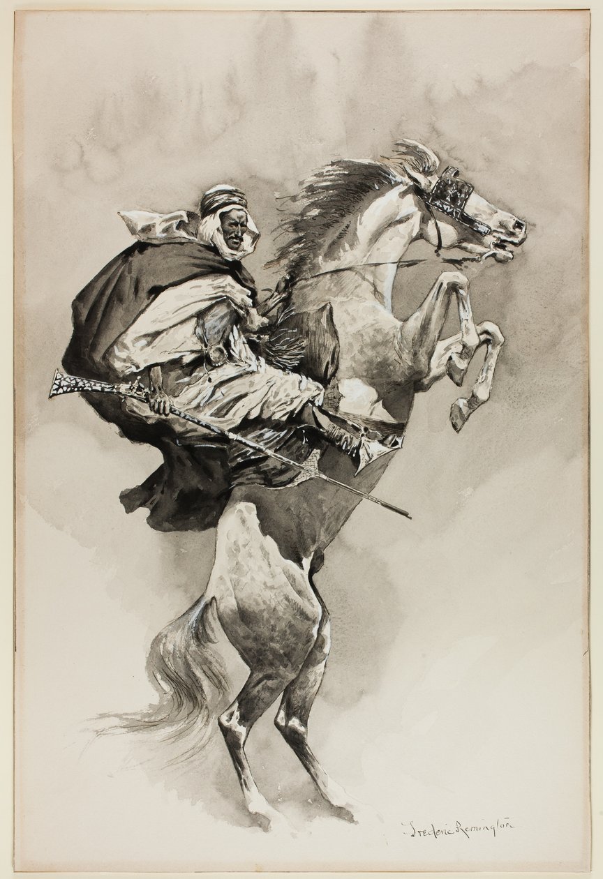 "As They Threw their Animals Back upon their Haunches," illusztráció az An Arabian Day and Night című könyvhöz, Harper