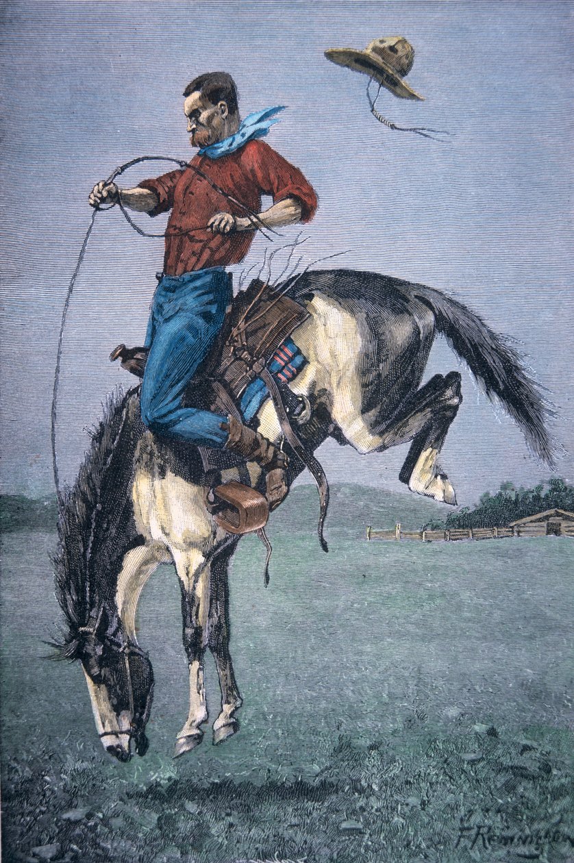 Bronco-Buster (színes metszet) alkotó: Frederic Remington