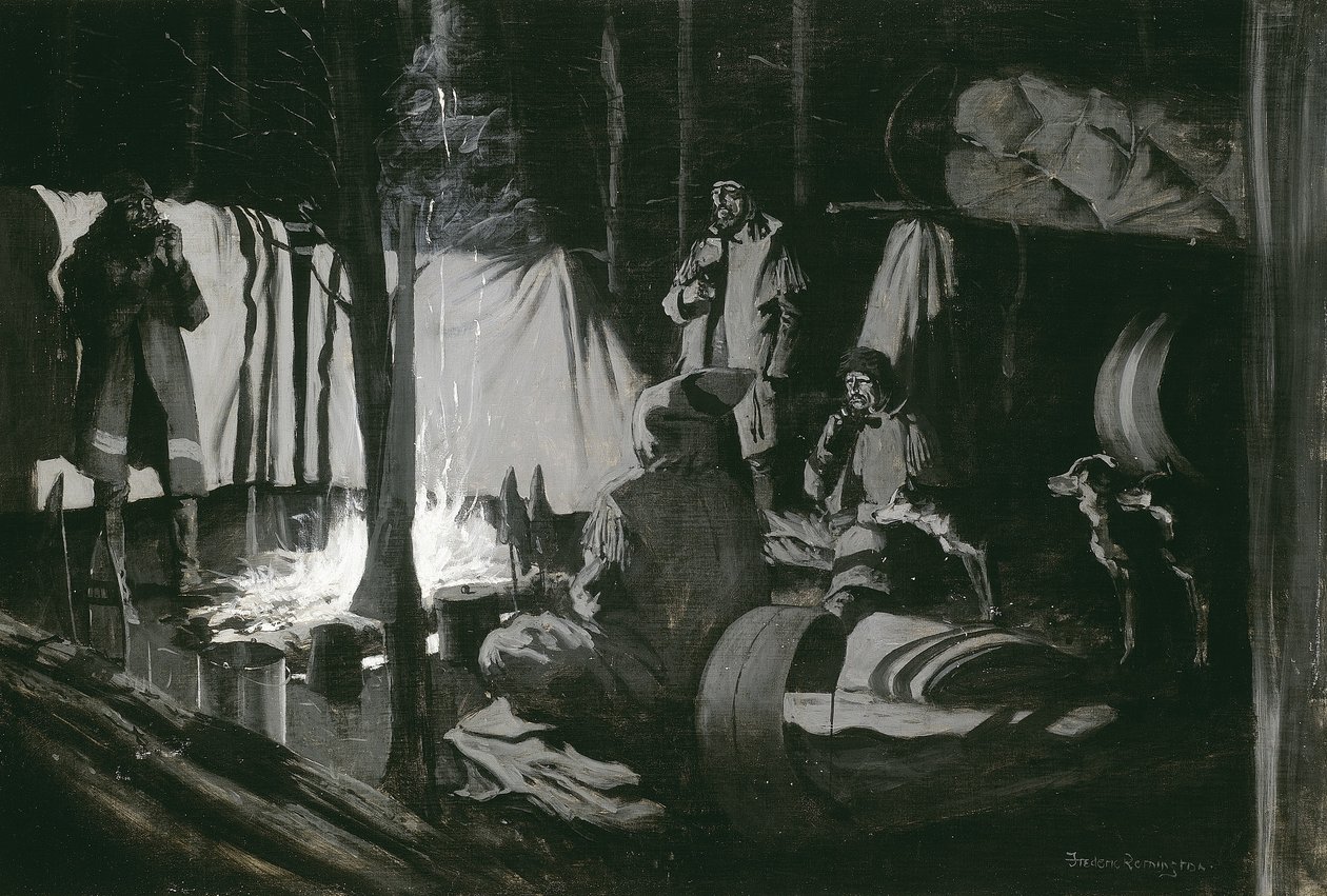 Az utazás első és legjobb tábora, 1895 alkotó: Frederic Remington