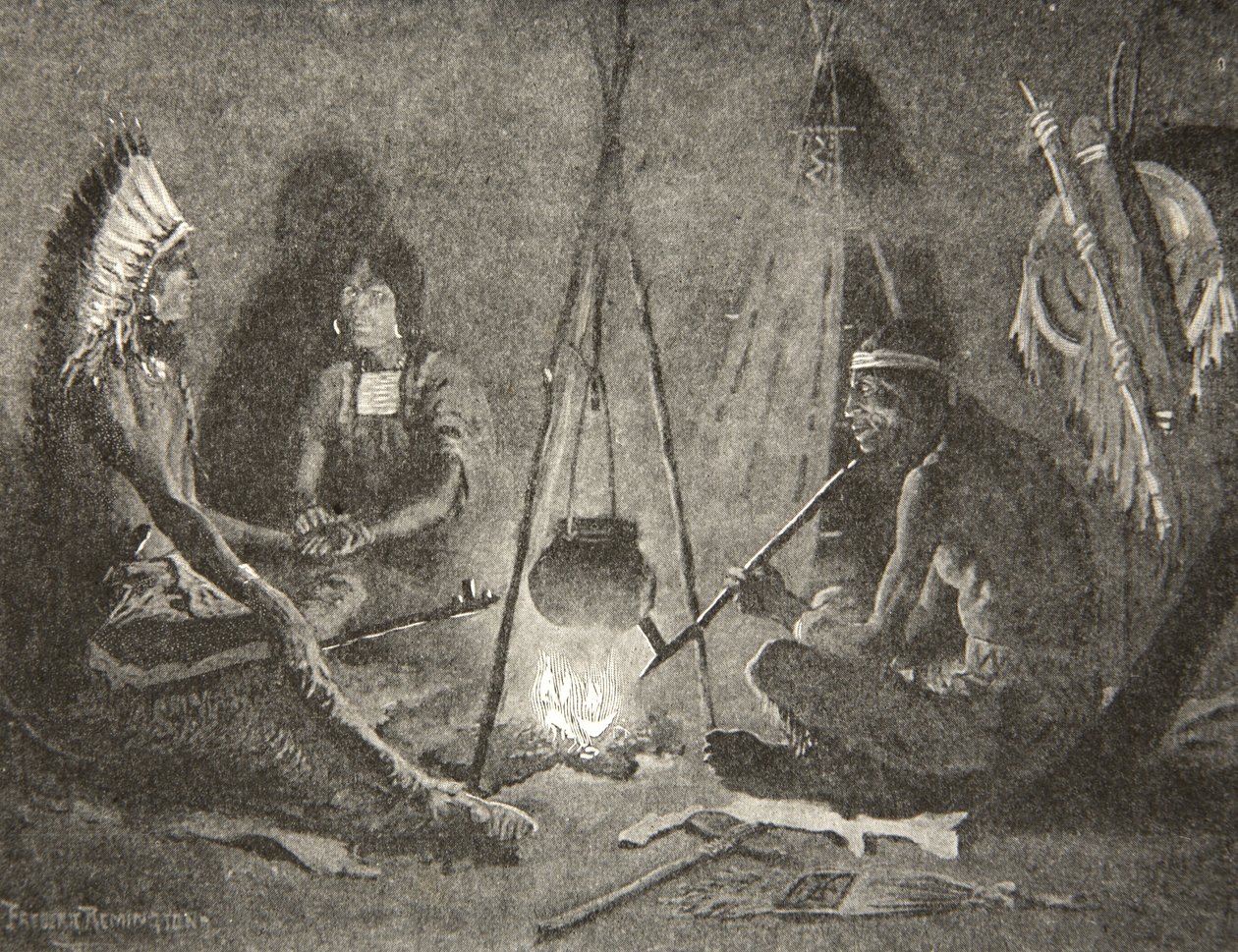 Követlek, férjem, Henry Wadsworth Longfellow (1807-82) Hiawatha dala című kocsmából. George G. Harrap und Company Ltd., 1911 alkotó: Frederic Remington