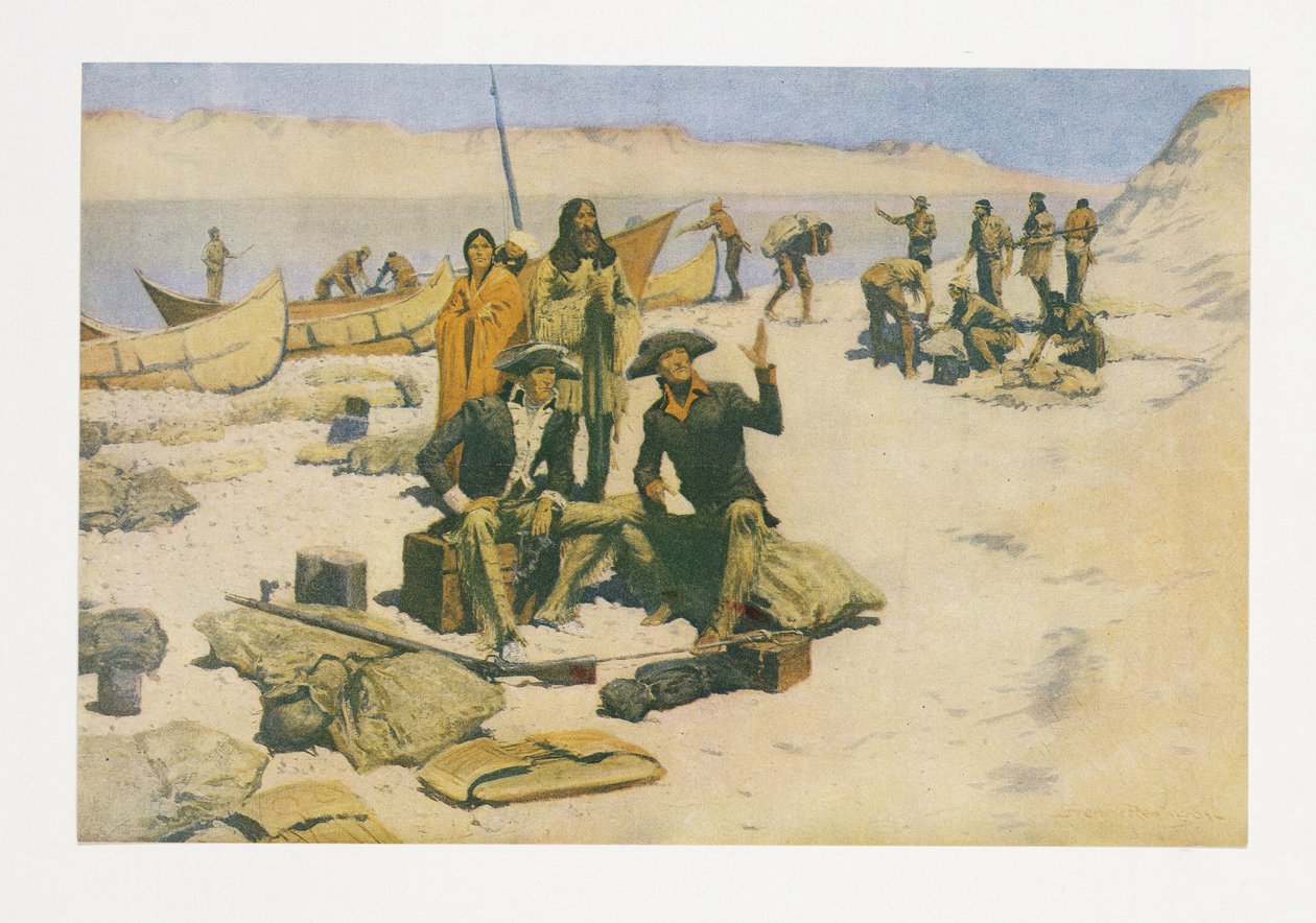 Lewis és Clark, a Colliers Magazine, pub. 1906 alkotó: Frederic Remington