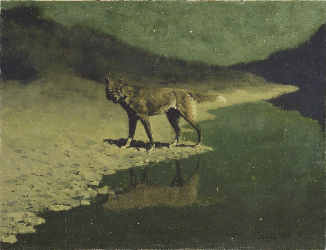 Moonlight, Wolf, c.1904 alkotó: Frederic Remington
