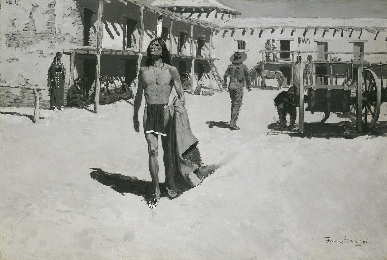 Semmi más, csak vidám tekintet követte a denevért, 1900 körül (olaj, vászon) alkotó: Frederic Remington