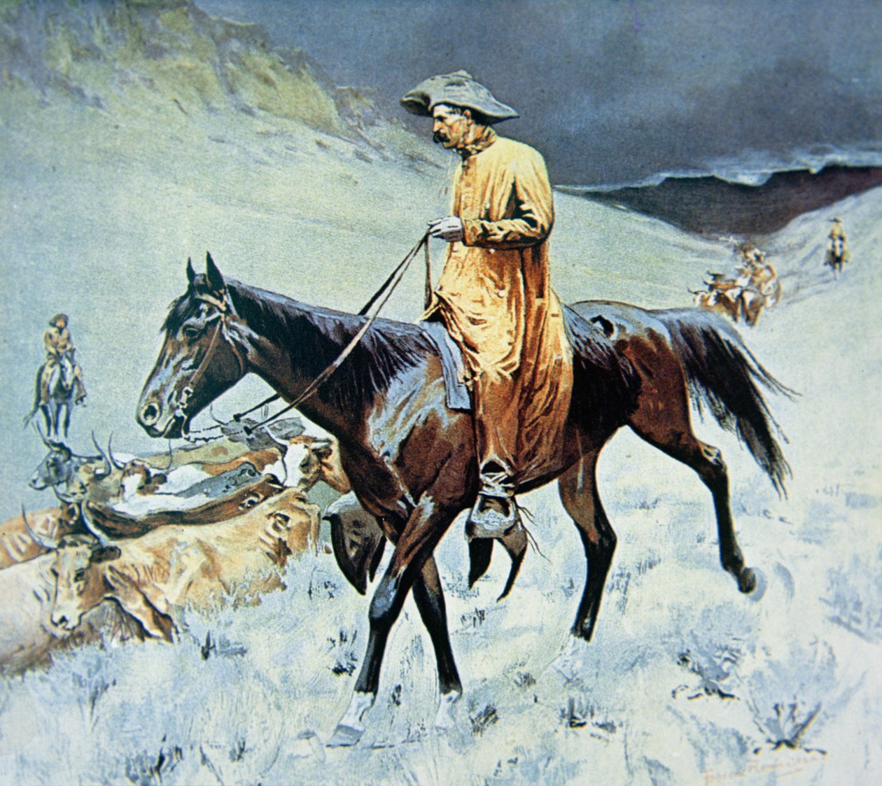 On The Trail (olaj, vászon) alkotó: Frederic Remington