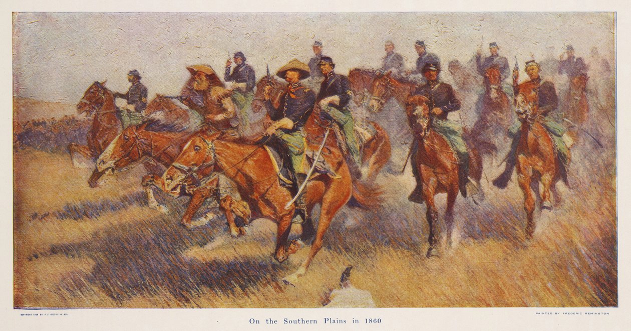 A déli síkságon 1860-ban, pub.1909 alkotó: Frederic Remington