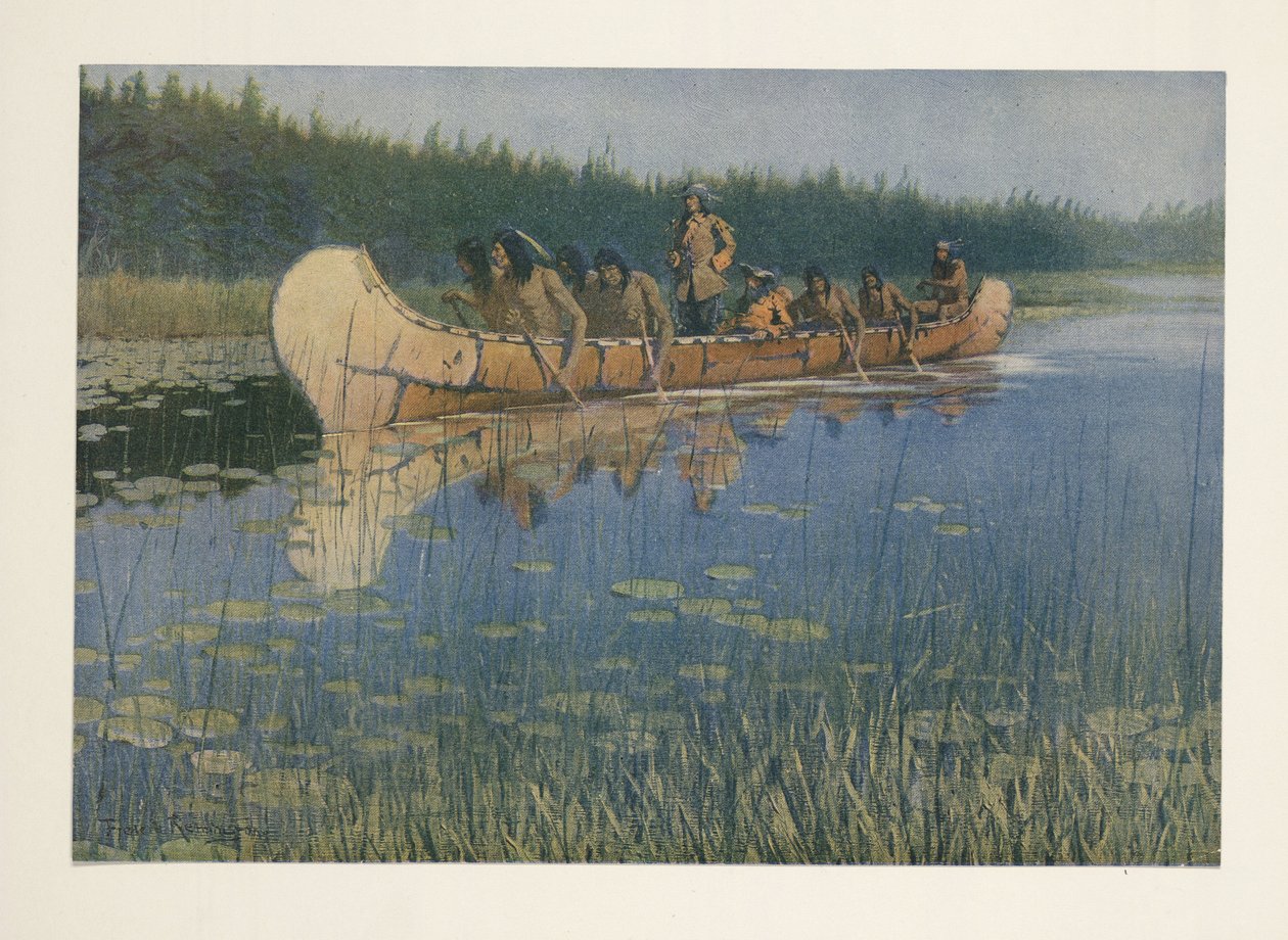 Pierre-Esprit Raddison (1636 - 1710), a Colliers Weekly, pub. 1906 alkotó: Frederic Remington