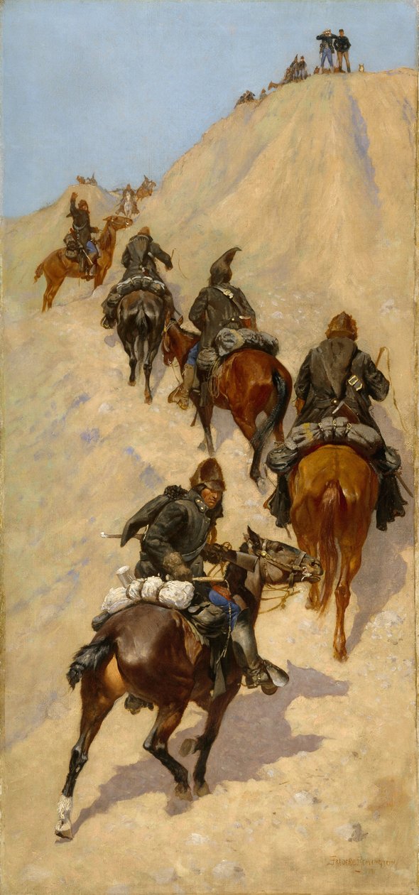 Cserkészek hegyet másznak alkotó: Frederic Remington
