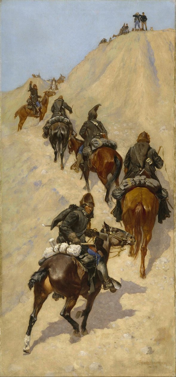 Cserkészek hegyet másznak alkotó: Frederic Remington