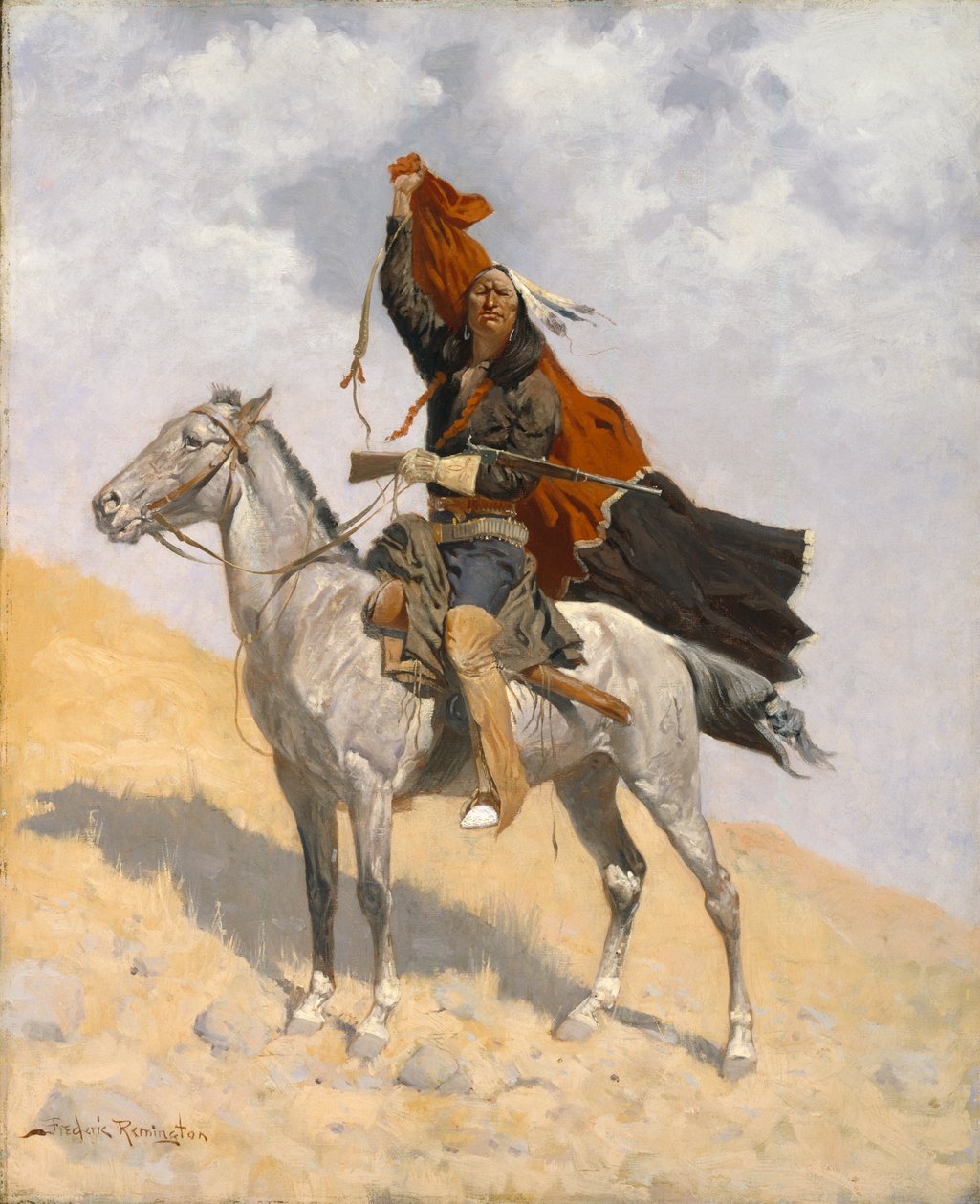 The Blanket Signal, 1896 körül alkotó: Frederic Remington