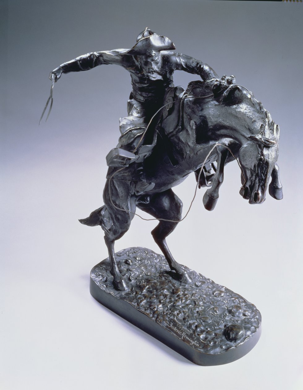 The Bronco Buster, 1889 (bronz barna patinával) alkotó: Frederic Remington
