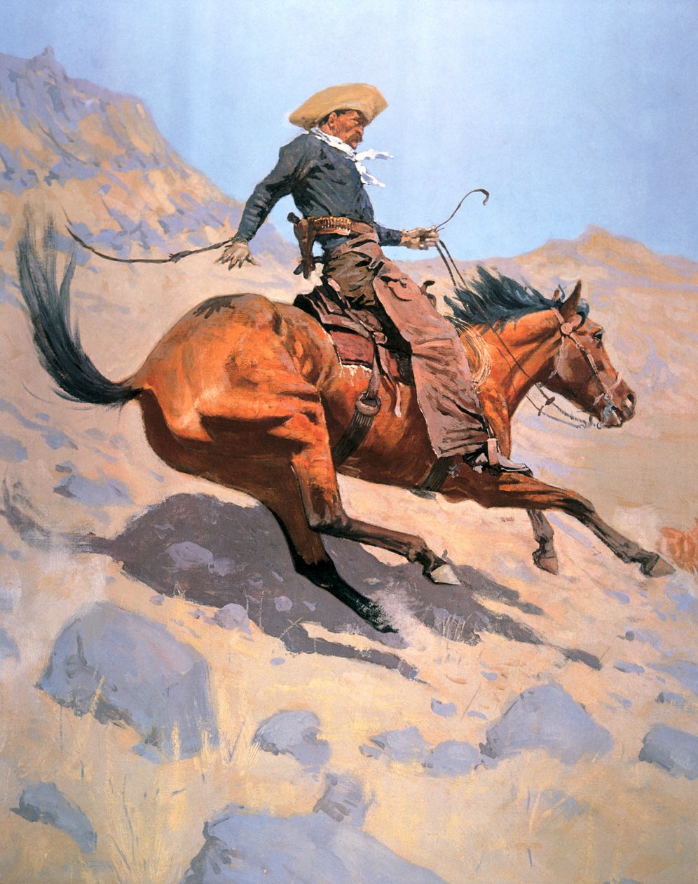 A Cowboy (olaj, vászon) alkotó: Frederic Remington
