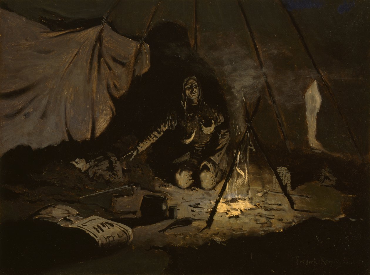 A száraz levelek hosszabb ideig tartottak, mint ő, 1899 körül alkotó: Frederic Remington