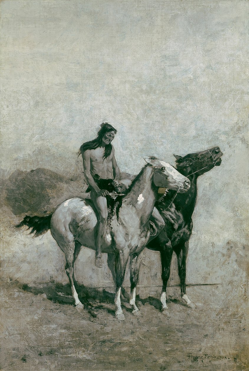 A tűzfaló a pónijára vetette áldozatát alkotó: Frederic Remington