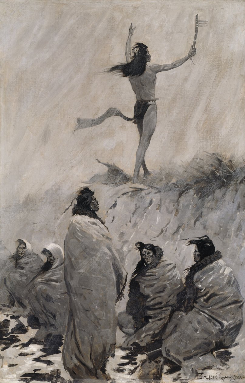 A tűzfaló felemelte karját a mennydörgő madár felé alkotó: Frederic Remington