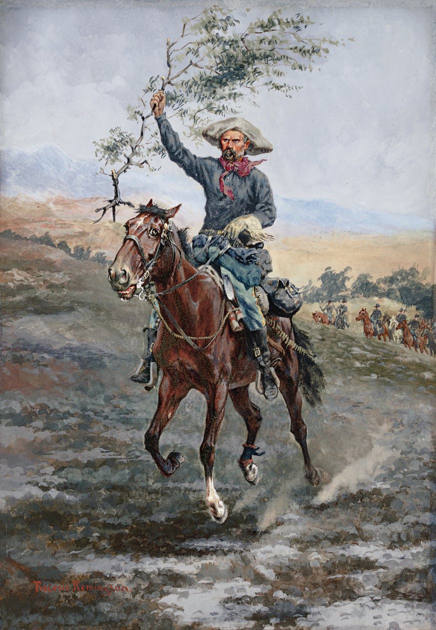 A fegyverszünet zászlaja az indiai háborúban, 1886 alkotó: Frederic Remington