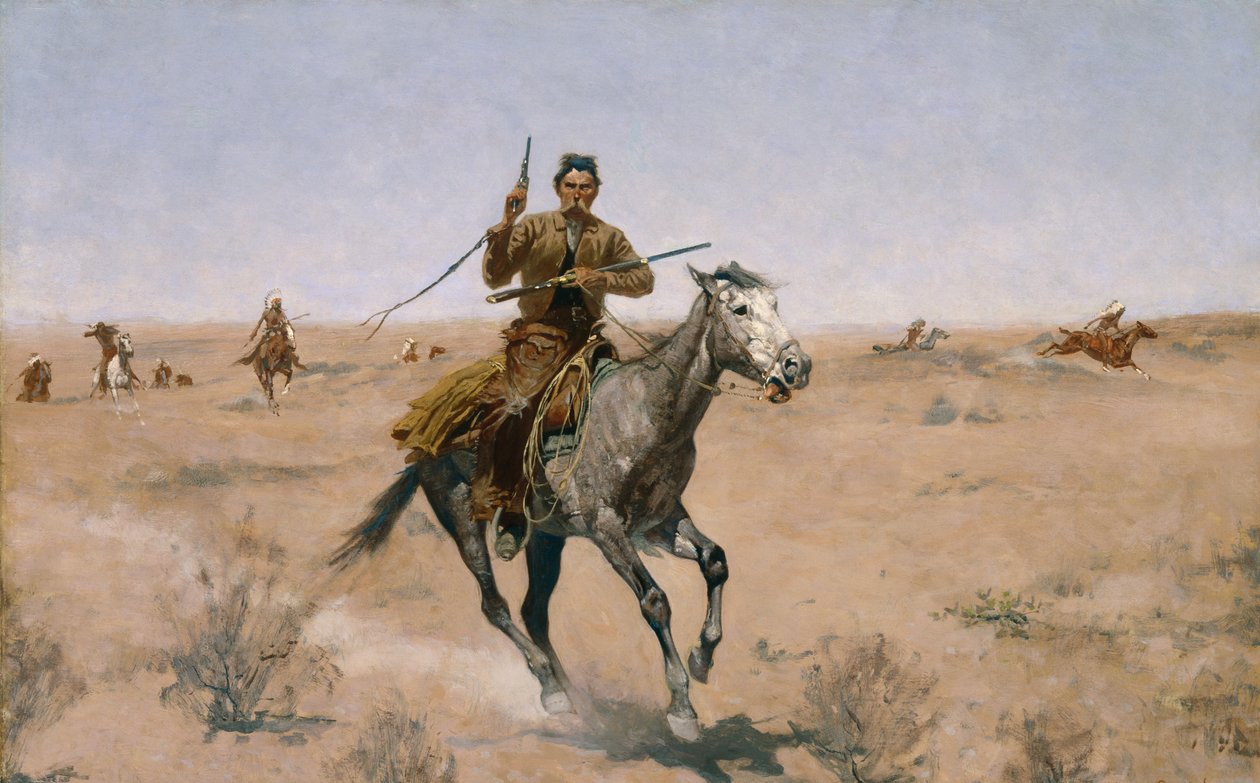 A repülés (A Sage-Brush Pioneer) 1895 alkotó: Frederic Remington