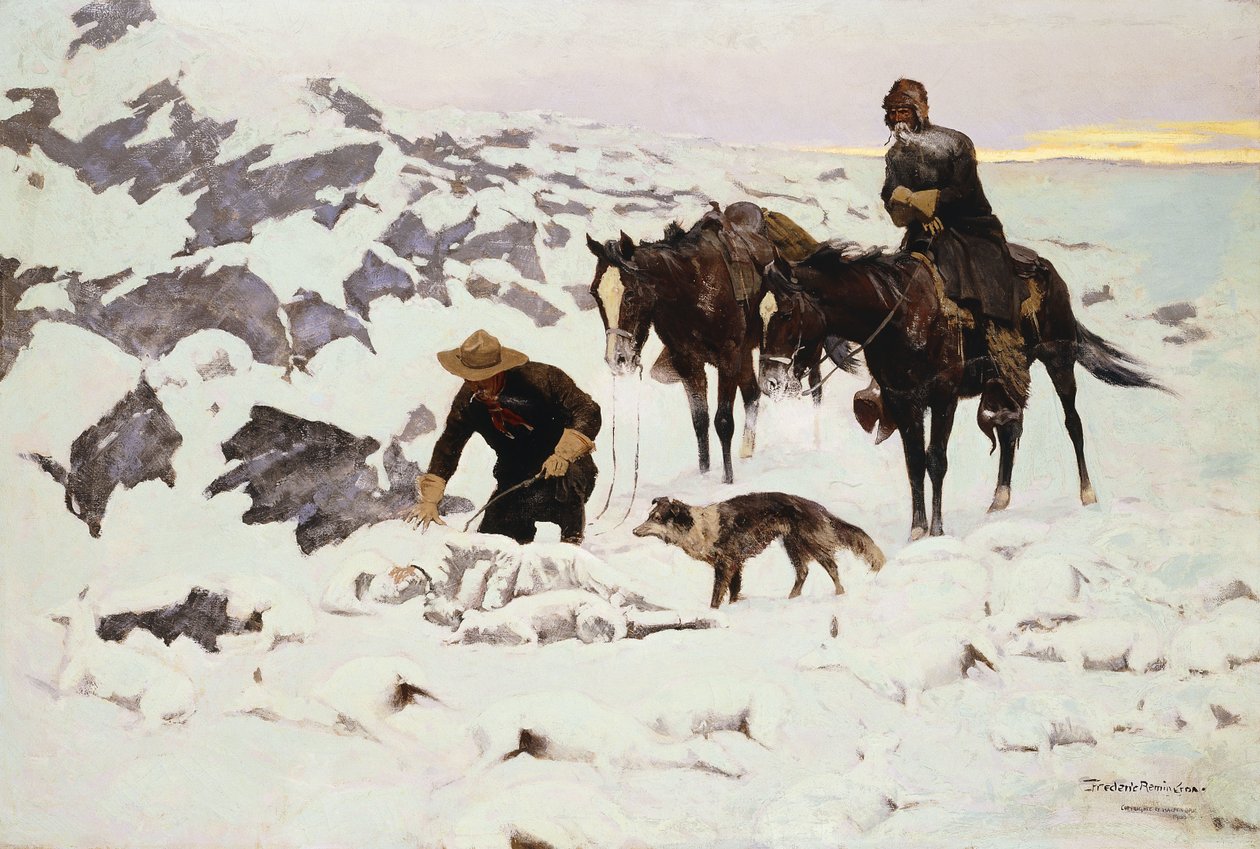 A megfagyott juhász, 1900 alkotó: Frederic Remington