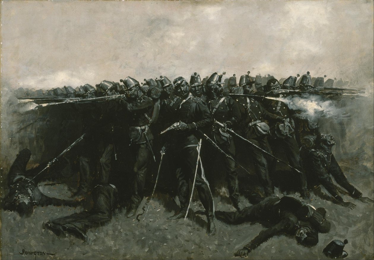 A gyalogsági négyszög alkotó: Frederic Remington