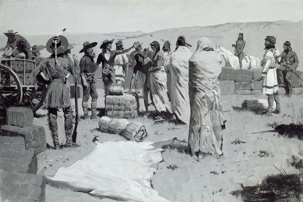 A tolmács integetett a fiataloknak alkotó: Frederic Remington