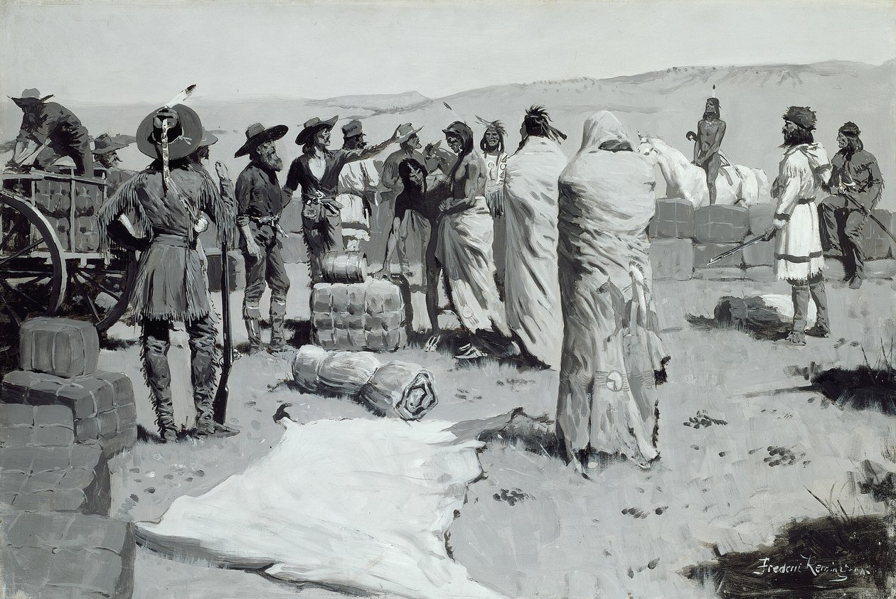A tolmács integetett a fiataloknak alkotó: Frederic Remington