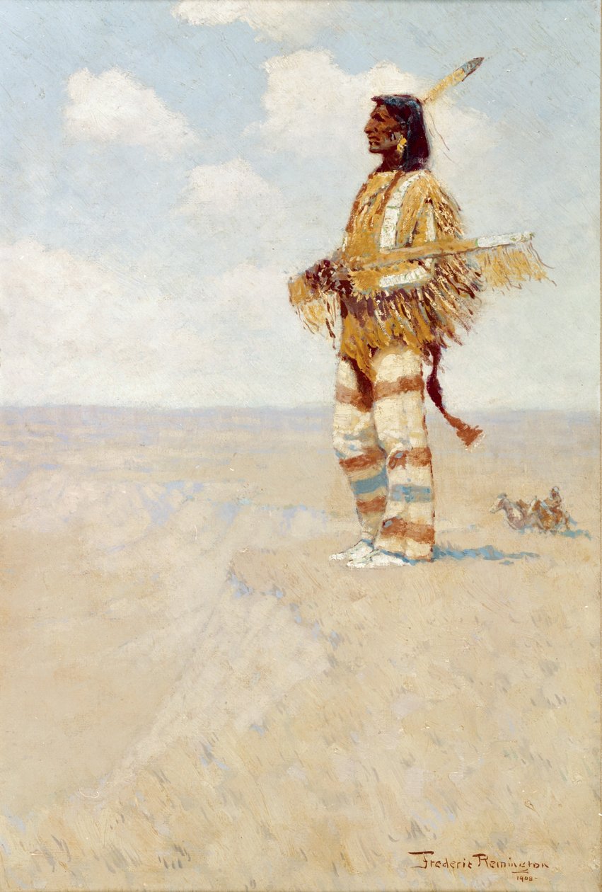 The Last of His Race (The Vanishing American), 1908 (olaj kompozíciós táblán) alkotó: Frederic Remington
