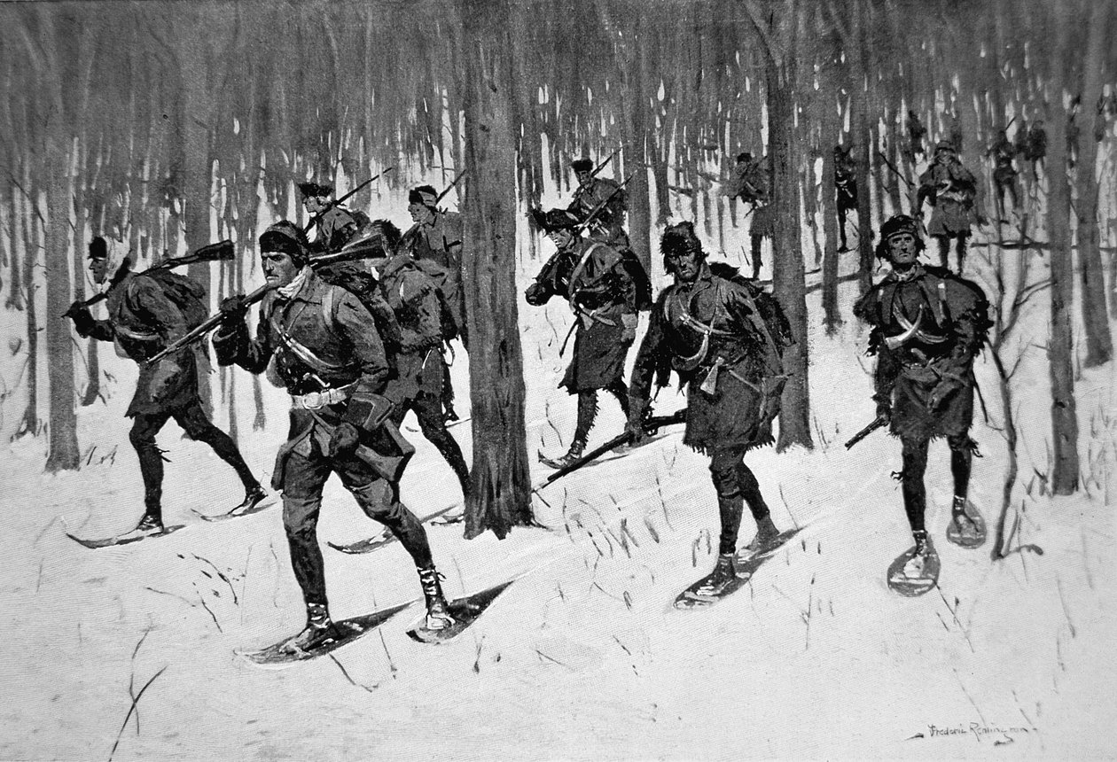 Rogers Rangers menete (litho) alkotó: Frederic Remington