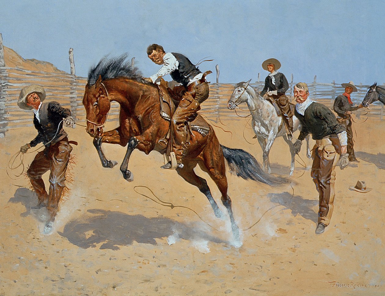 Turn Him Loose, Bill, 1893 körül (olaj, vászon) alkotó: Frederic Remington