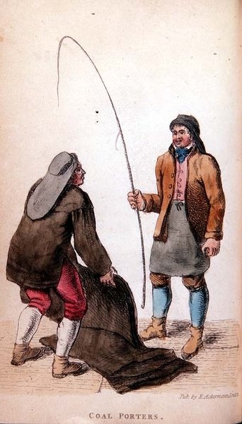 The Coal Porters Ackermanns World in Miniature, 19. század (színes lithó) alkotó: Frederic Shoberl