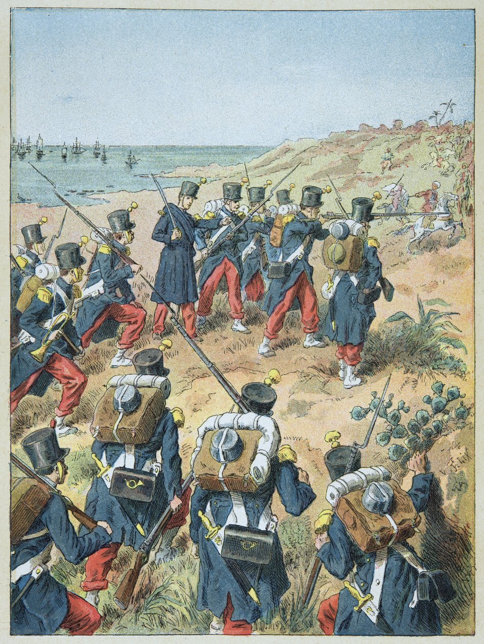 A franciák kéregtelenítése Algériában, június 14 alkotó: Frederic Theodore Lix