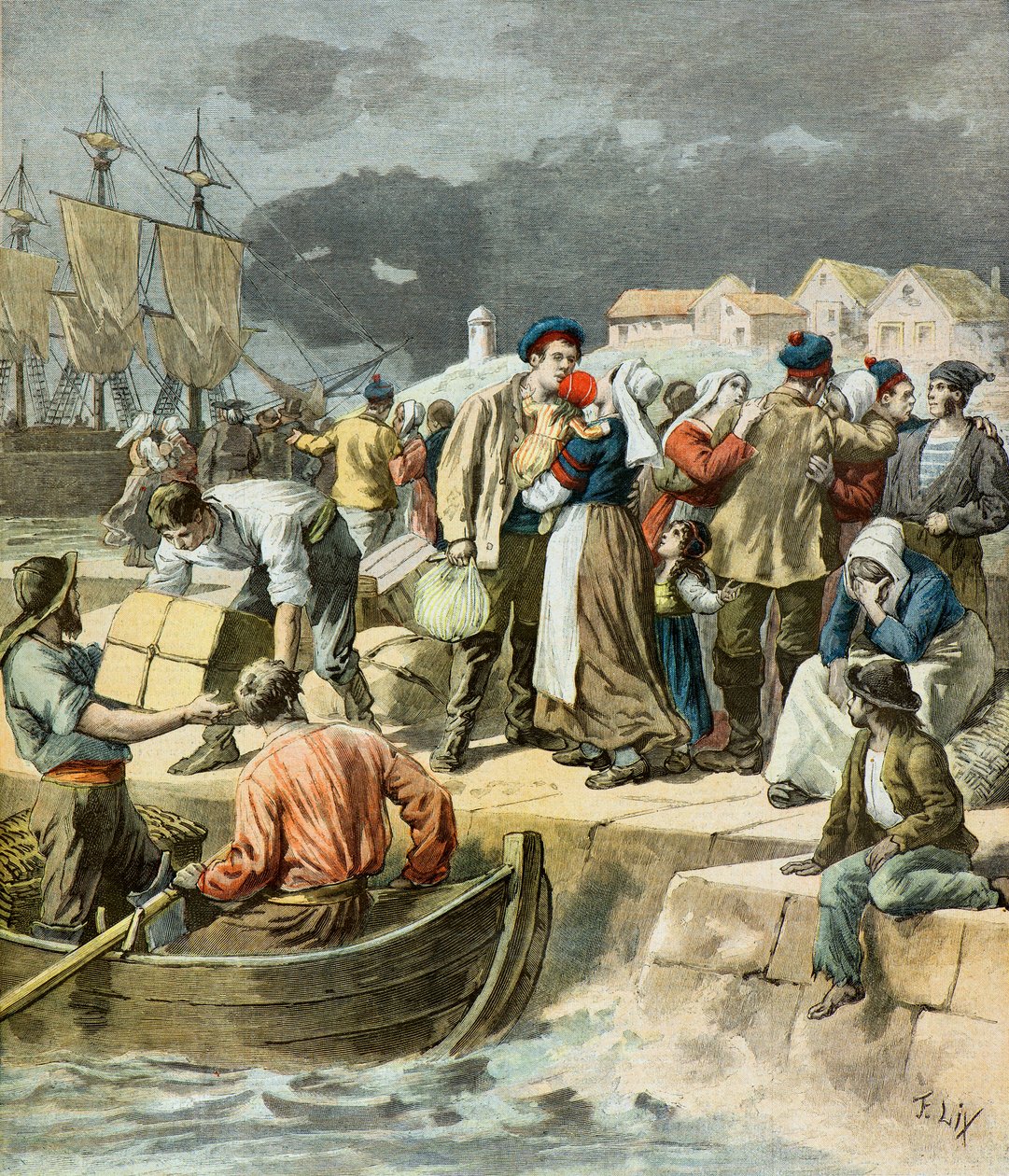 A breton halászok távozása alkotó: Frederic Theodore Lix