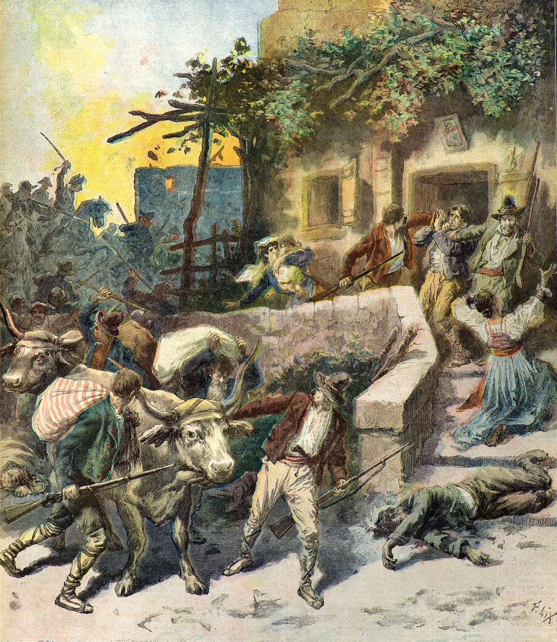 Egy ház kifosztása Szicíliában alkotó: Frederic Theodore Lix