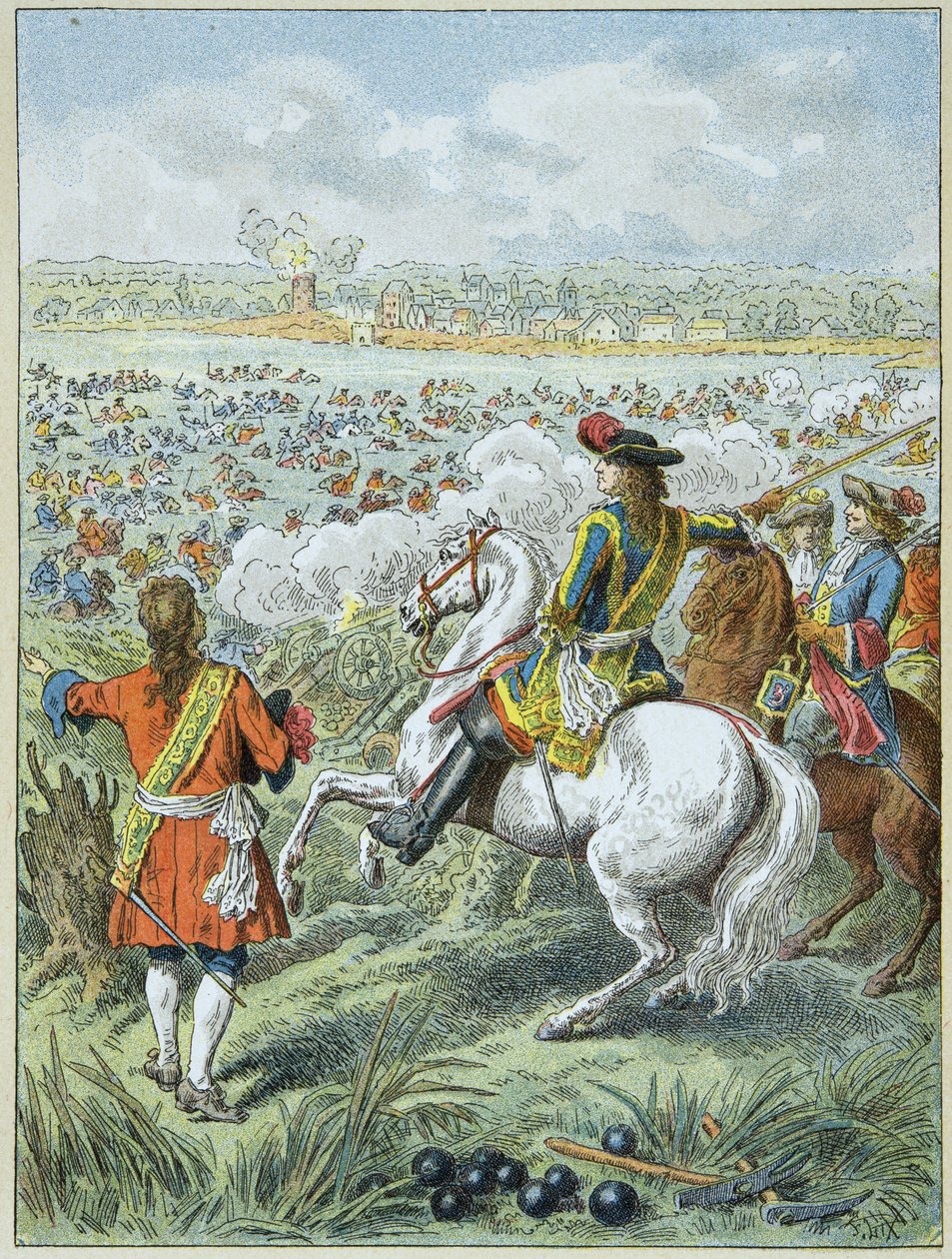 XIV. Lajos király seregei áthaladtak a Rajnán alkotó: Frederic Theodore Lix