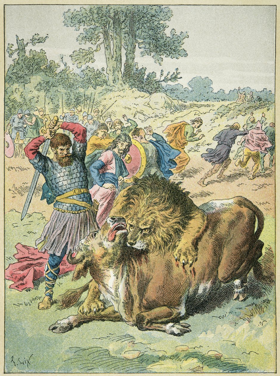 Pepin the Brief a Mars-mezőn, az oroszlán teraszán alkotó: Frederic Theodore Lix