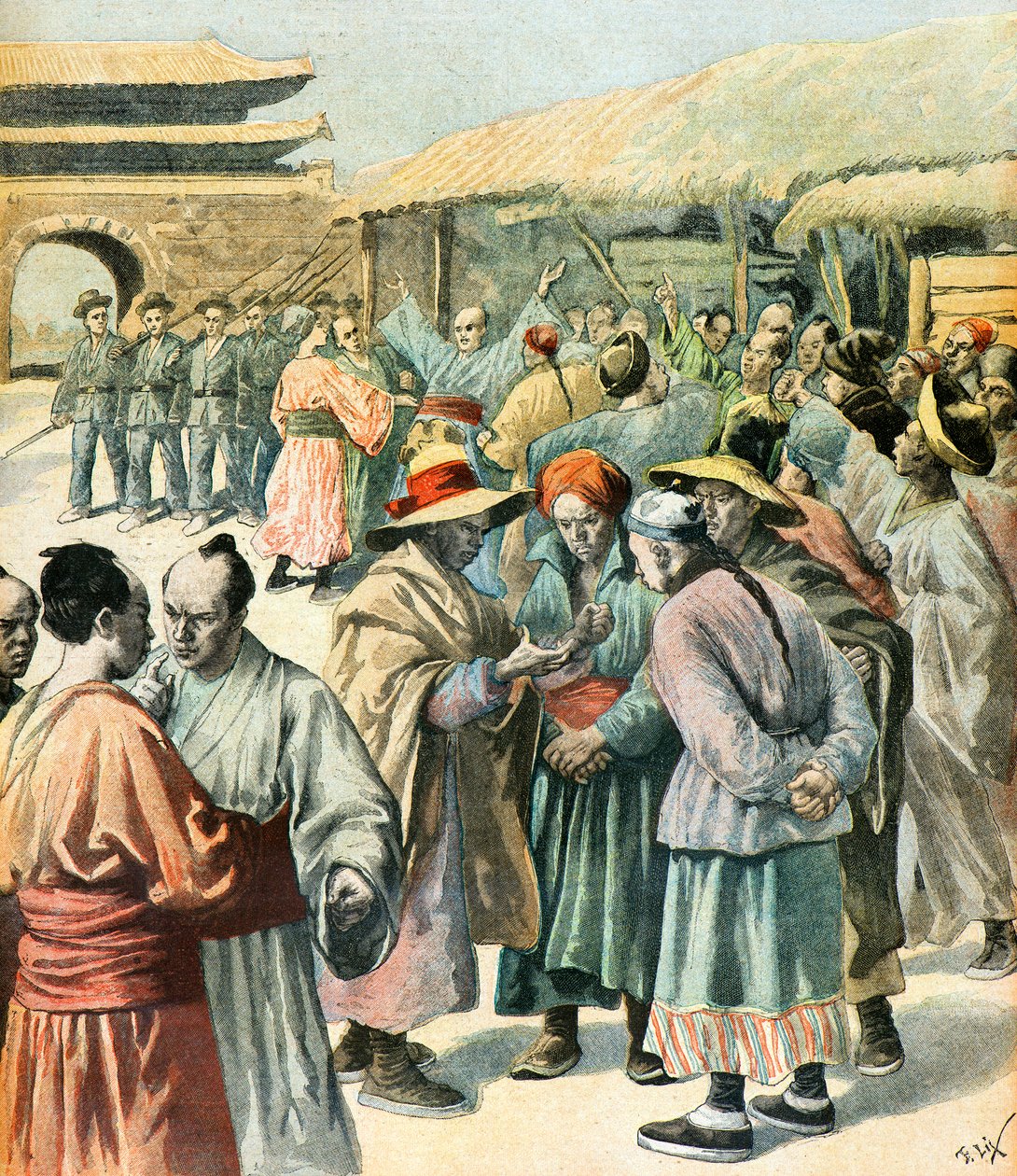 A koreai parasztháború kezdete alkotó: Frederic Theodore Lix