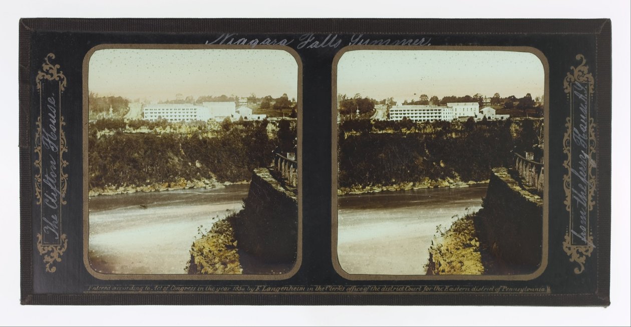 Nyári Niagara -vízesés, The Clifton House a Ferry House A.Y alkotó: Frederic and William Langenheim