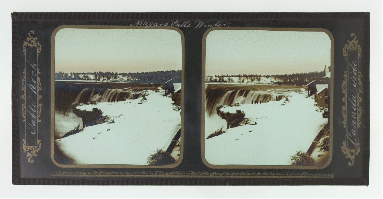 Tél, Niagara-vízesés, Table Rock, Kanada oldala alkotó: Frederic and William Langenheim