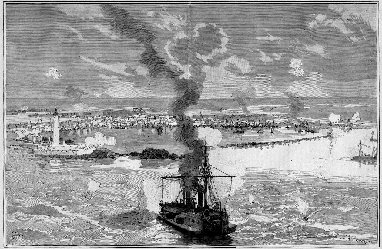 Alexandria (Egyiptom) bombázása alkotó: Frederic de Haenen
