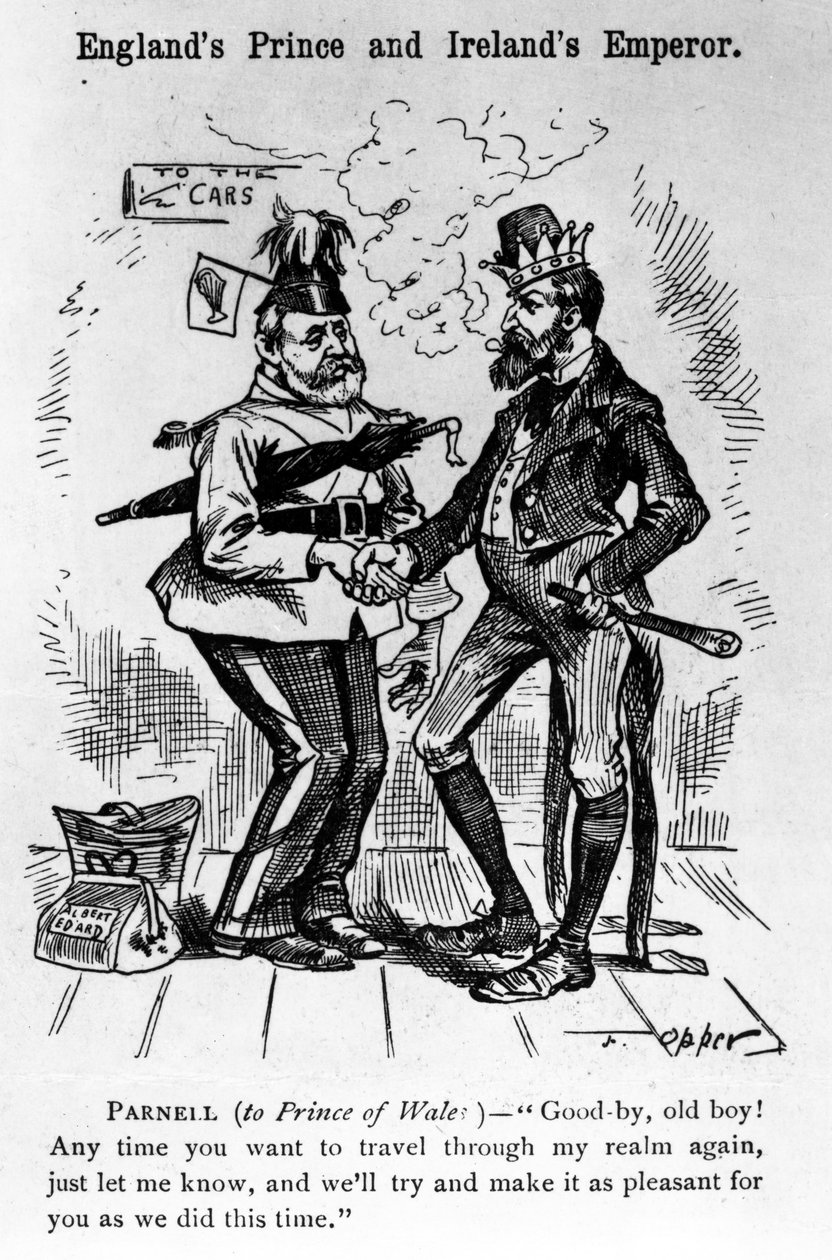 Anglia hercege és Írország császára, illusztráció a "Puck Magazine"-ból, 1885. alkotó: Frederick Burr Opper