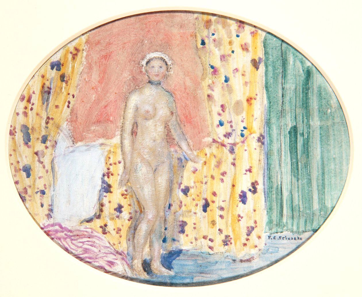 Akt, 1915 körül (olaj, karton) alkotó: Frederick Carl Frieseke