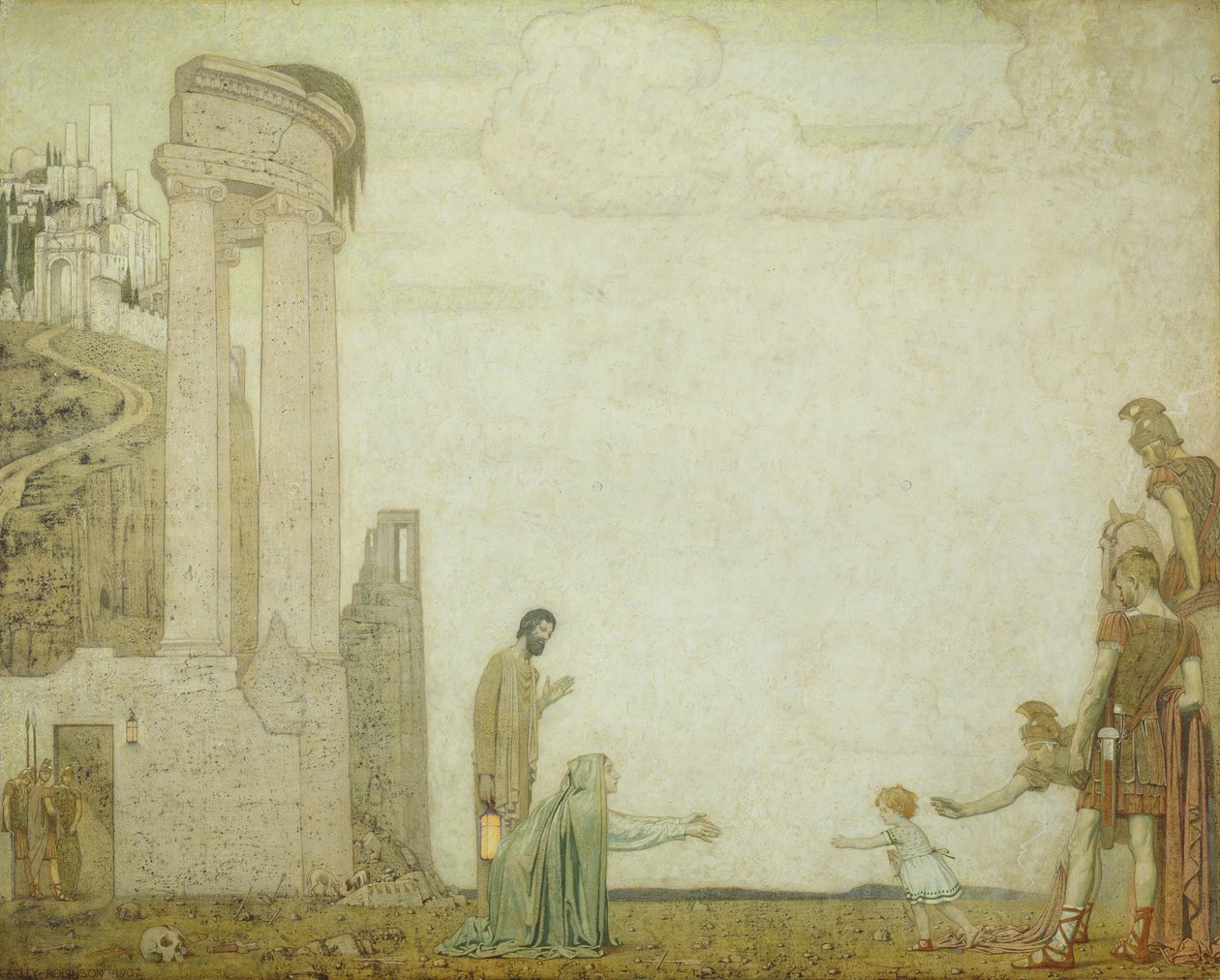 Hajnal - A megtalált kisgyermek, 1907 alkotó: Frederick Cayley Robinson