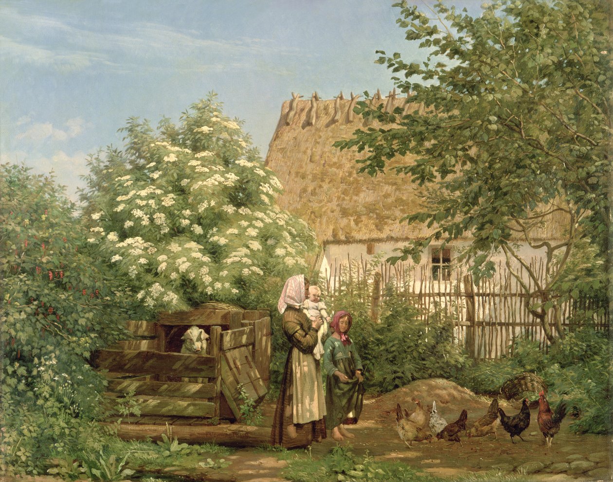 A csirkék etetése alkotó: Frederick Christian Lund