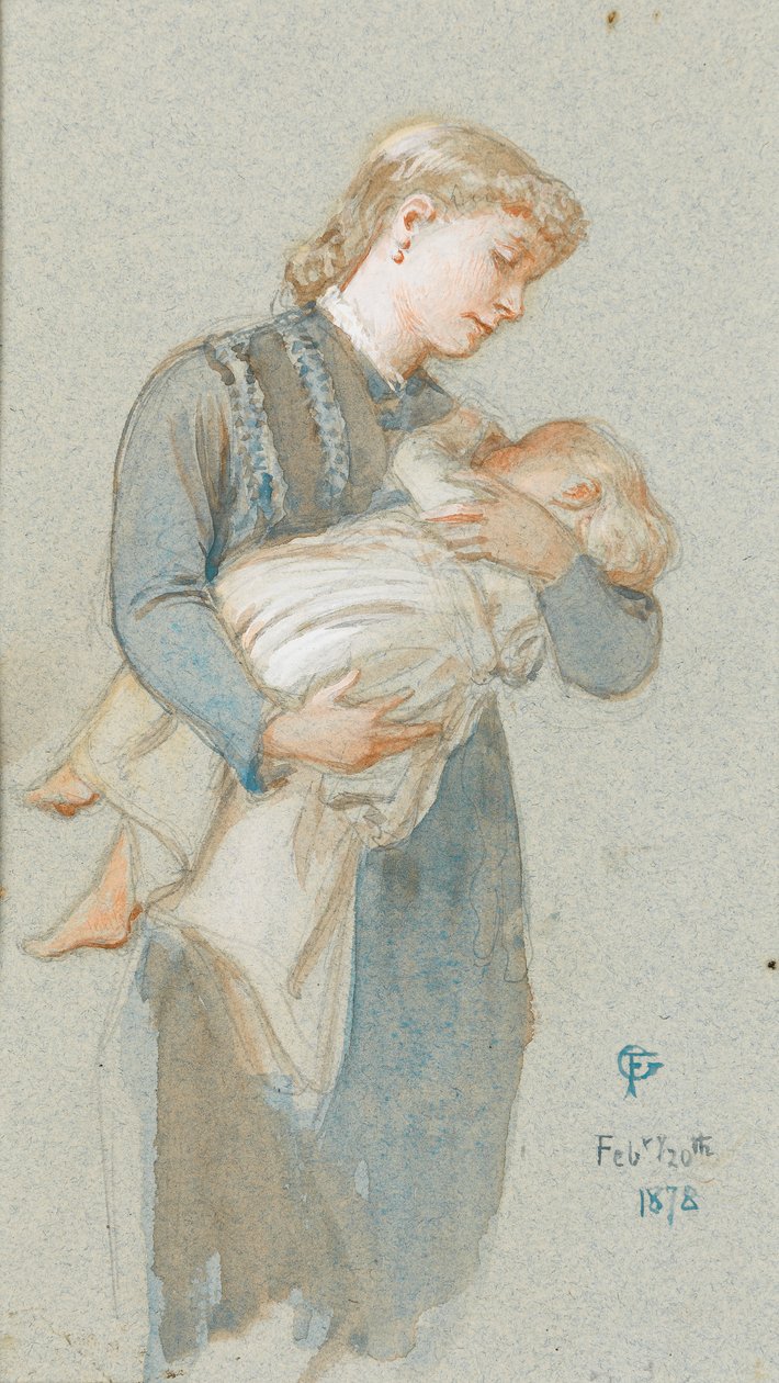 Frederica és anyja, 1878 (wc papíron) alkotó: Frederick Goodall