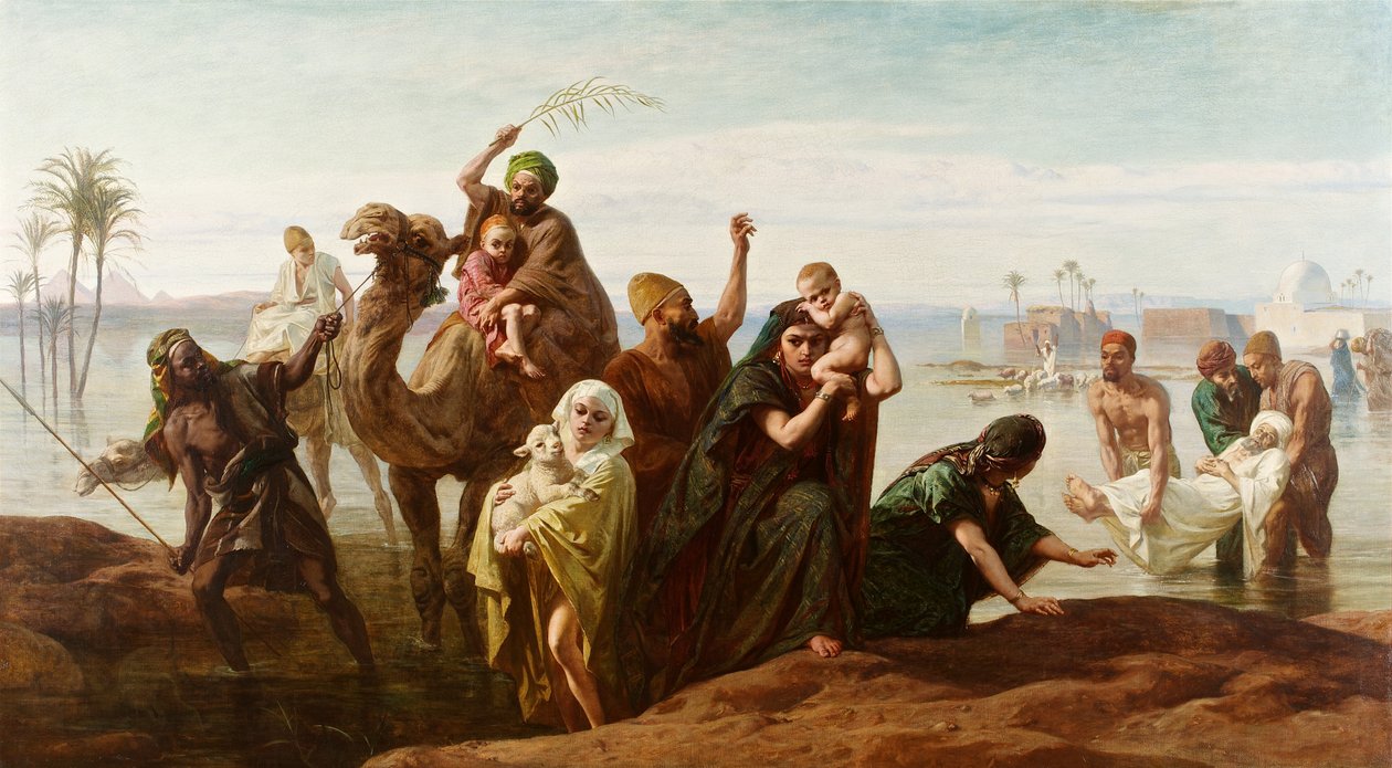 A Nílus hirtelen felemelkedése, 1865 alkotó: Frederick Goodall