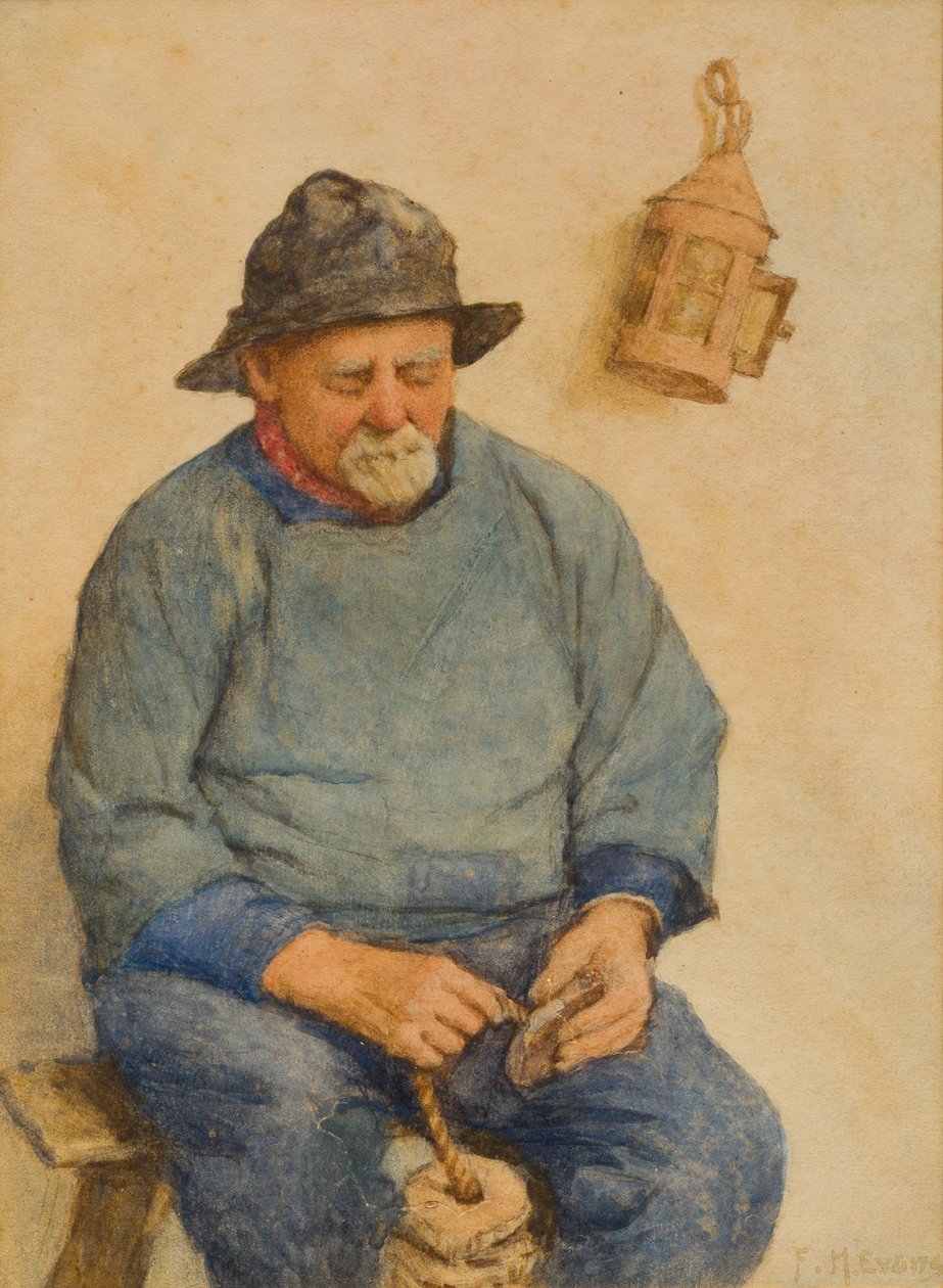 Halász dugókkal (wc papíron) alkotó: Frederick James McNamara Evans