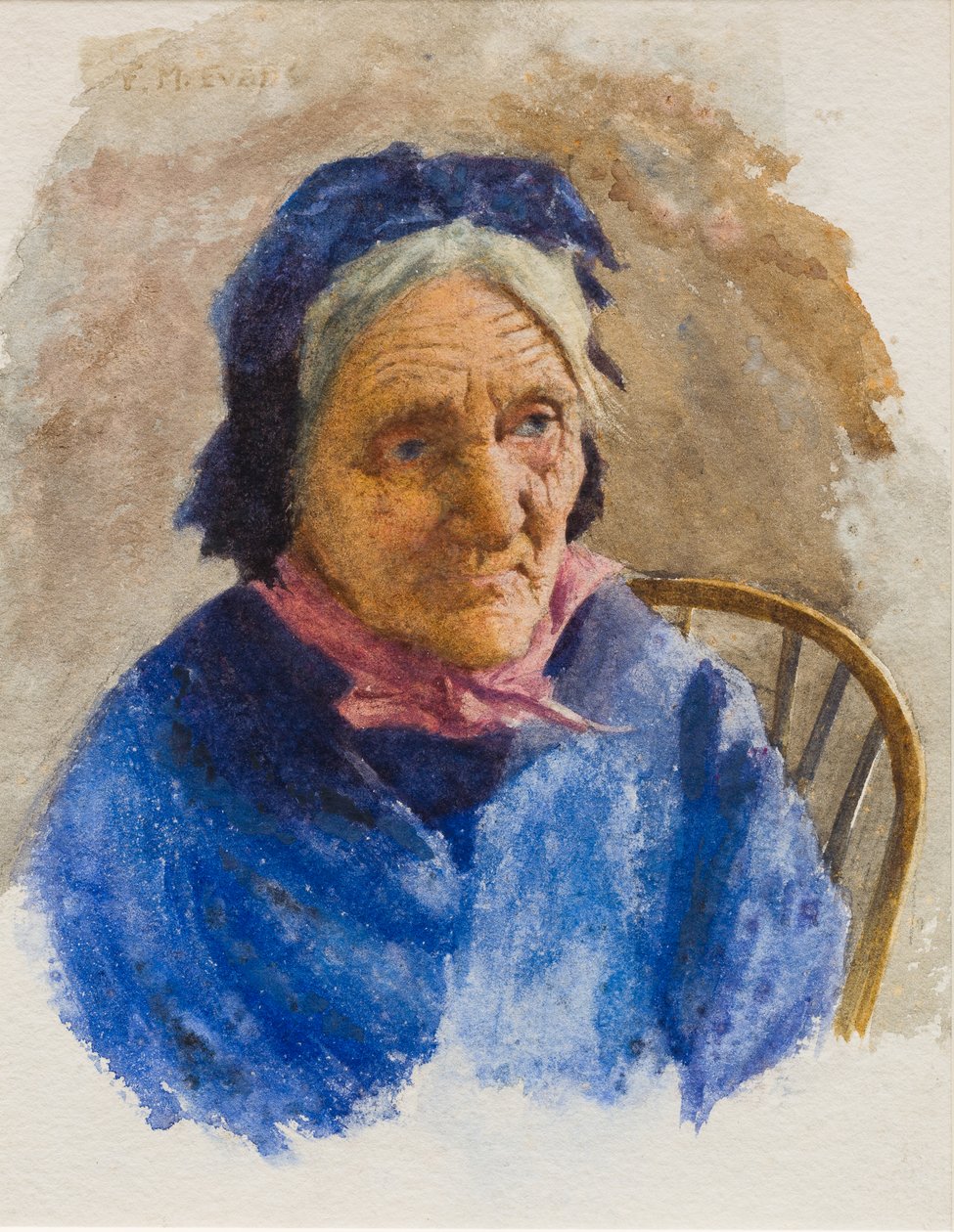 Öreg halásznő (wc papíron) alkotó: Frederick James McNamara Evans